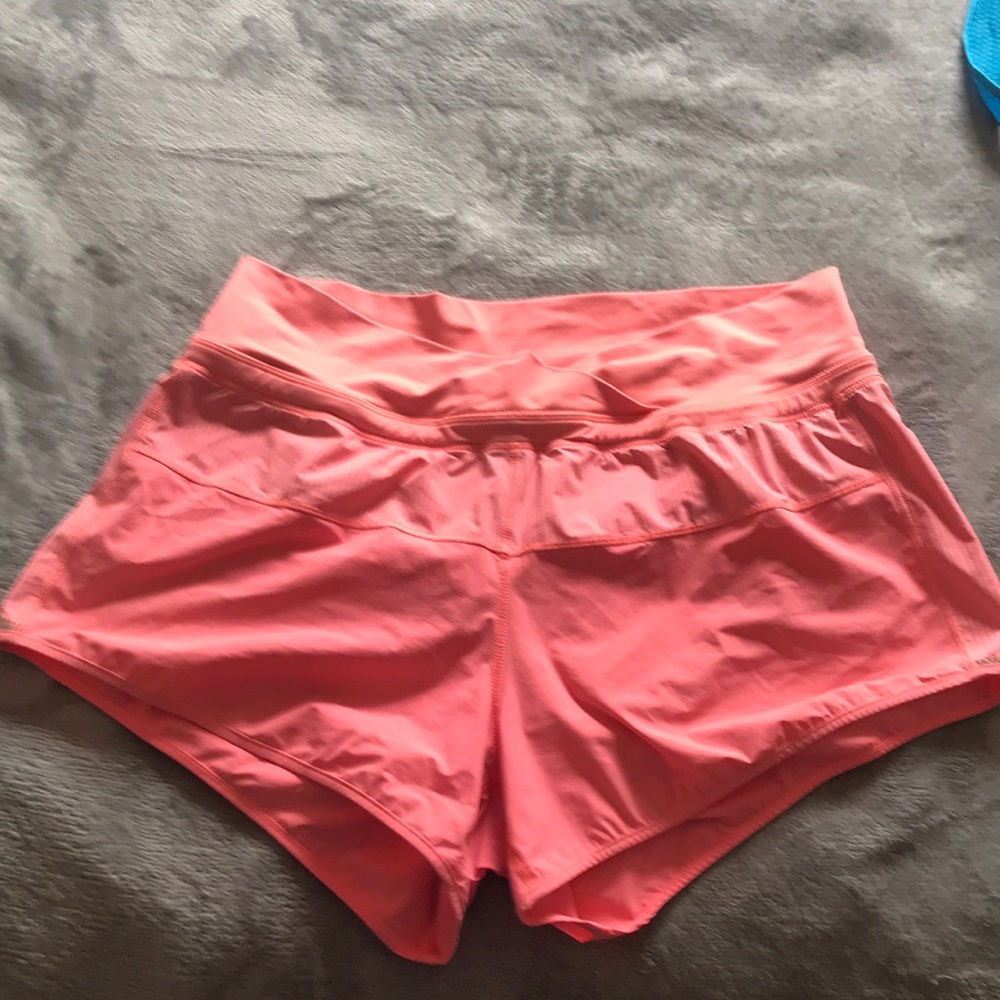 Bright Coral Lululemon Shorts